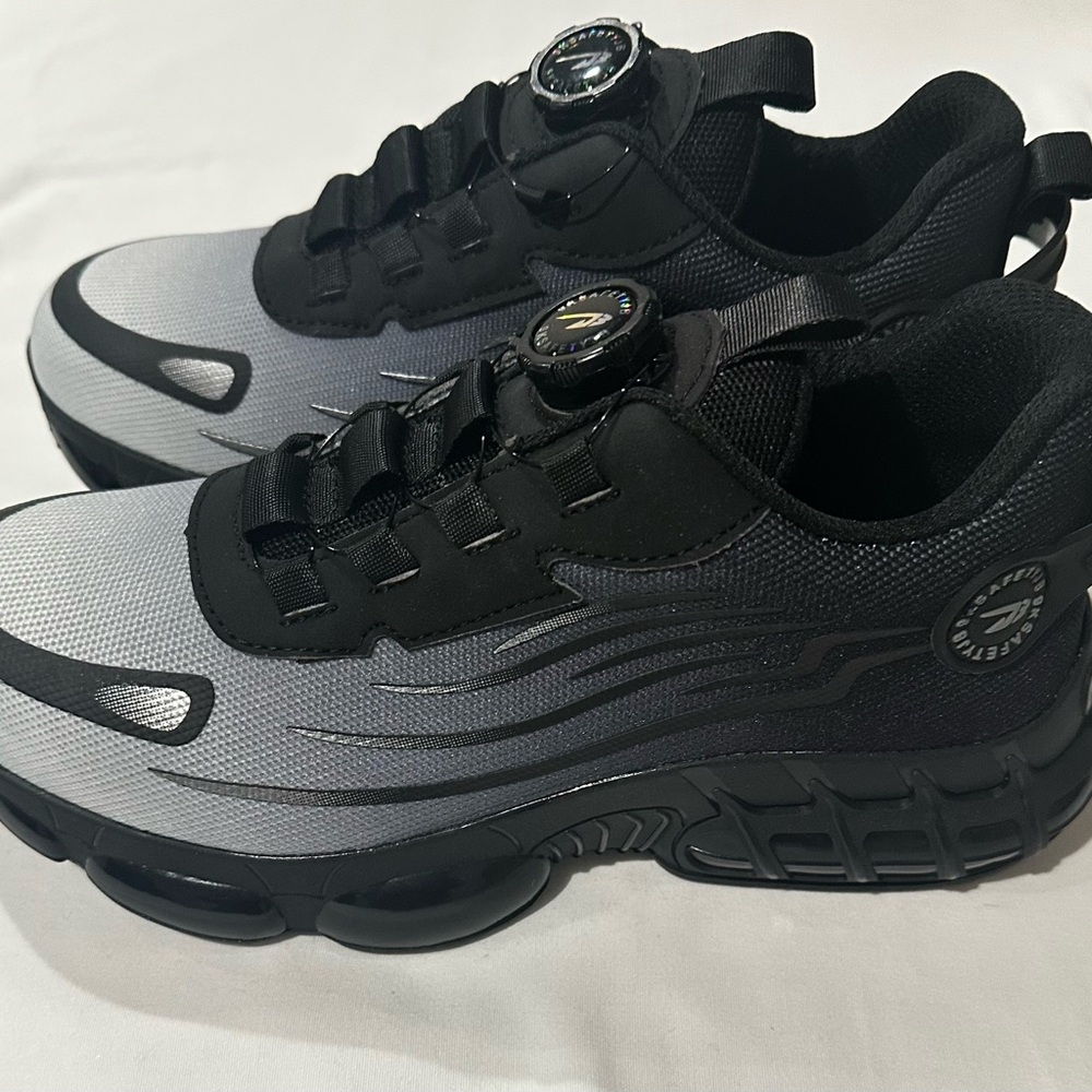 9KSafety JB Steel Toe Work Shoes Men’s Black Gray Dial Lace Safety Sneakers - Picture 3 of 5